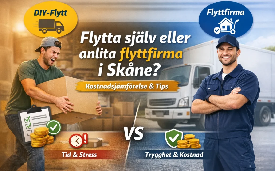 Flytta själv eller anlita flyttfirma i Skåne?